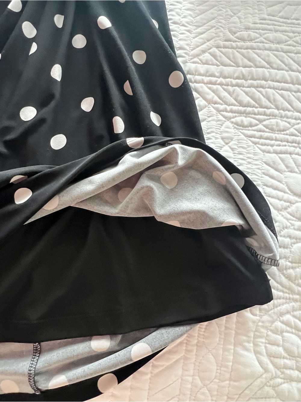 Lauren Ralph Lauren Black and White Polka Dot Twist-Front Midi Dress - Picture 6 of 8
